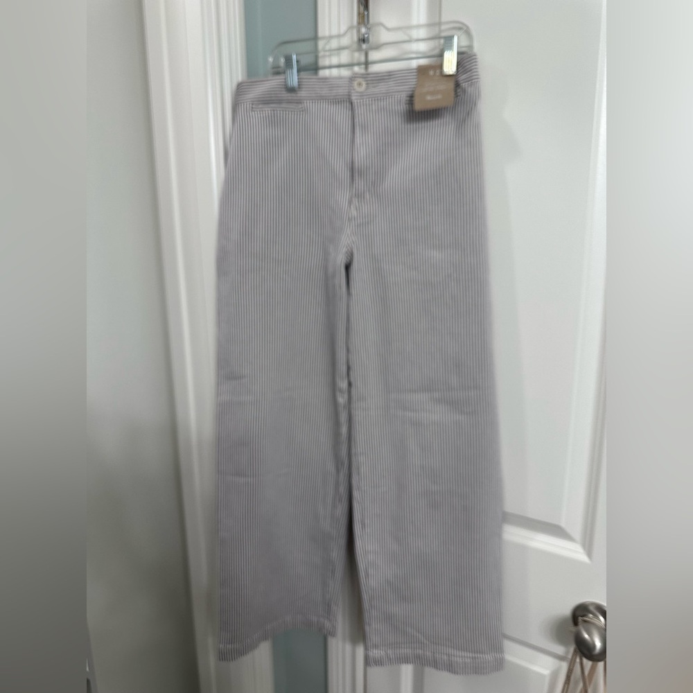 Madewell Wide Leg purple Striped Pants